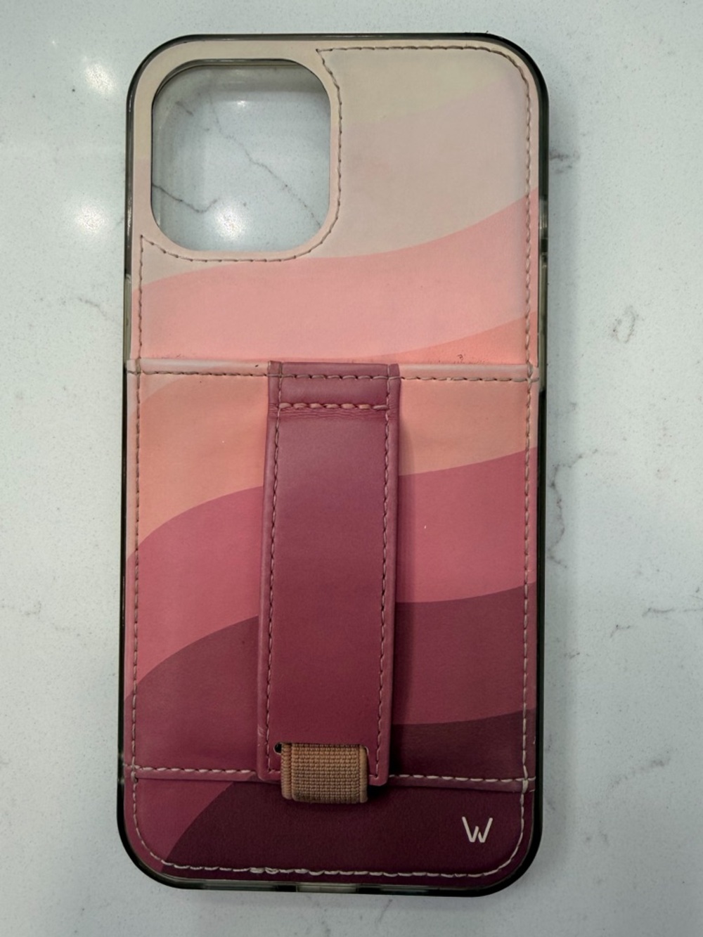 Walli brand Pink Gradient Wallet Phone case for iPhone 12 Pro Max with loop